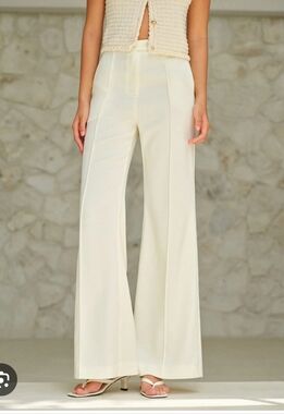 Commense Pale Yellow High Waisted Trousers Sz S NWT